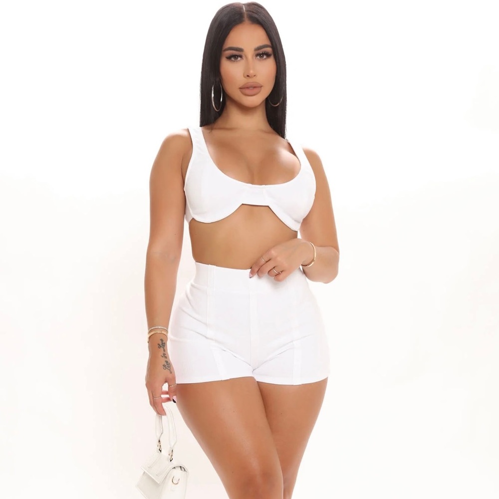 White shorts set